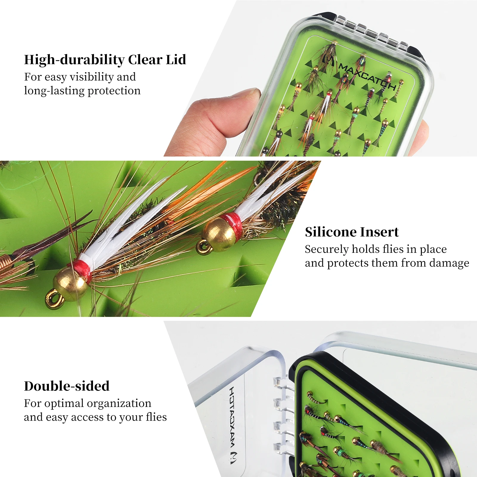 Maxcatch kit de moscas nymph atadas a mano, caja portátil - imagen 2