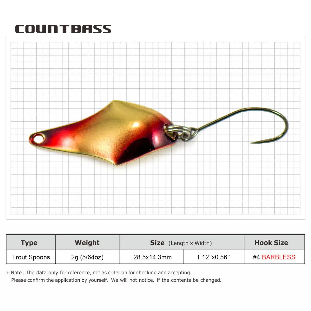 COUNTBASS Cucharilla de latón para trucha, salmón y lucio - imagen 2