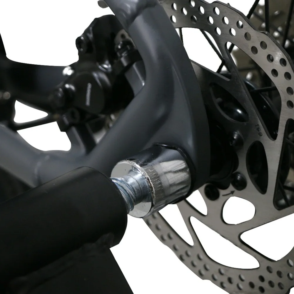 Eje pasante bicicleta de aluminio negro con llave, kit adaptador