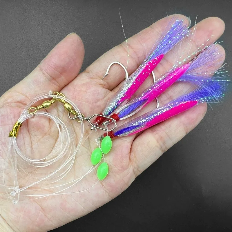 Sabiki luminoso en cadena para pesca de anguila en agua salada - imagen 5