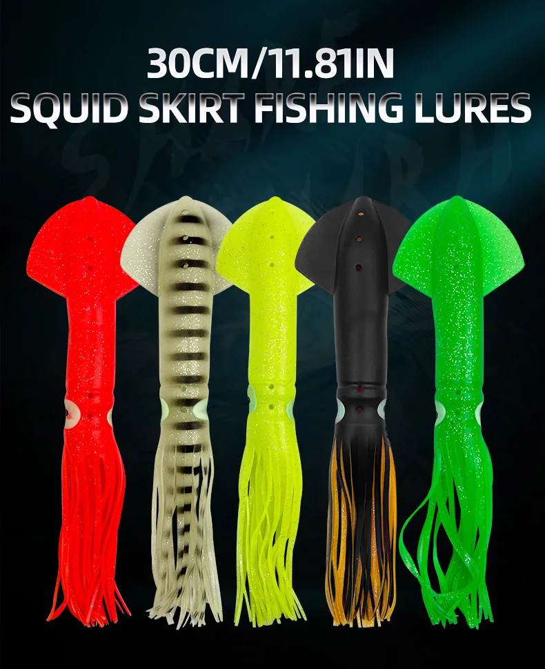 Señuelos blandos de pulpo luminosos para pesca