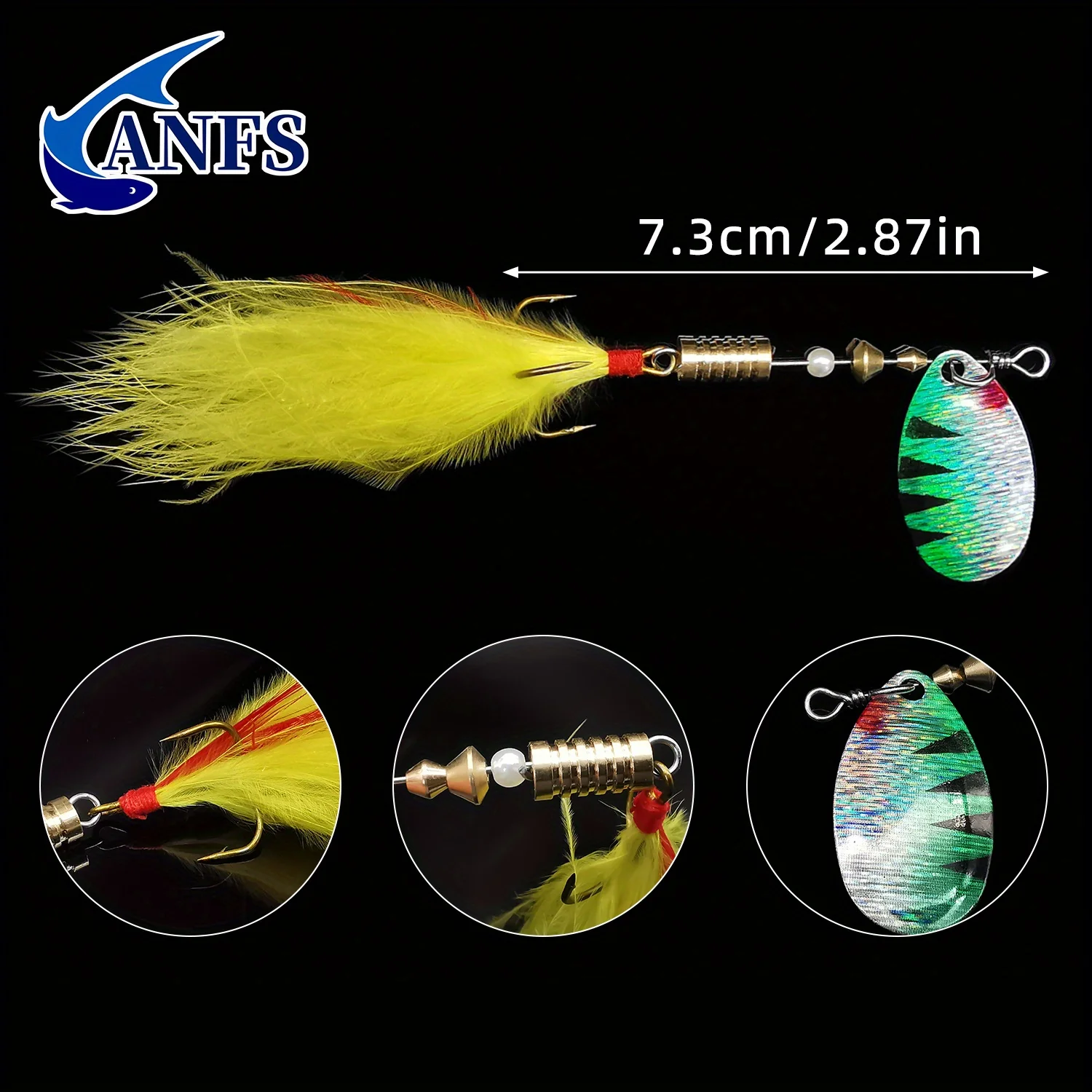 ANFS Spinner señuelo para salmón lubina y trucha – Agua dulce y salada - imagen 4