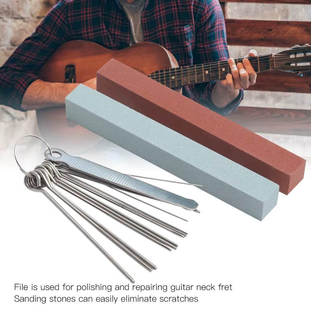 Herramienta para pulir trastes de guitarra con piedra de afilar - imagen 5