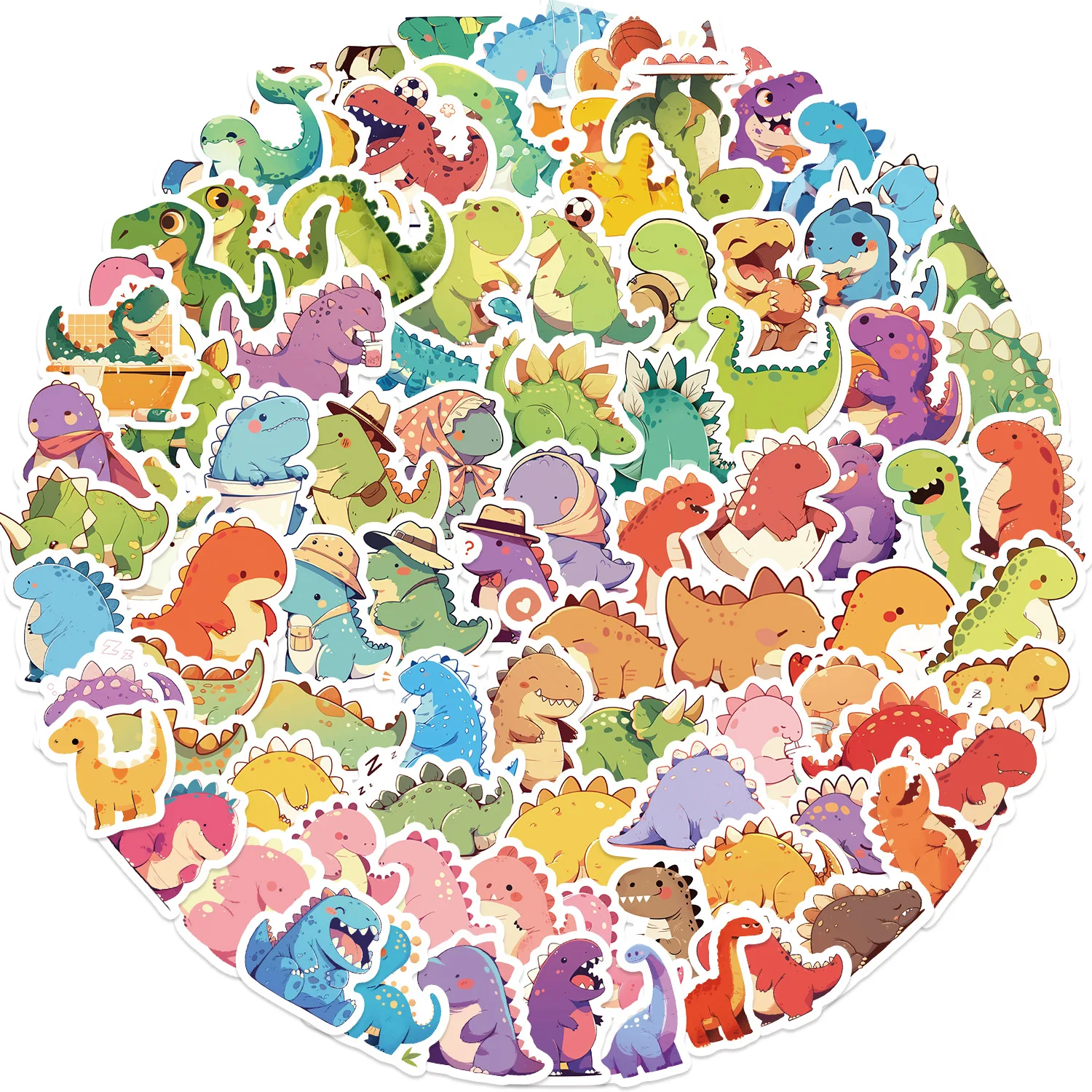 Colección de pegatinas sobre cuaderno