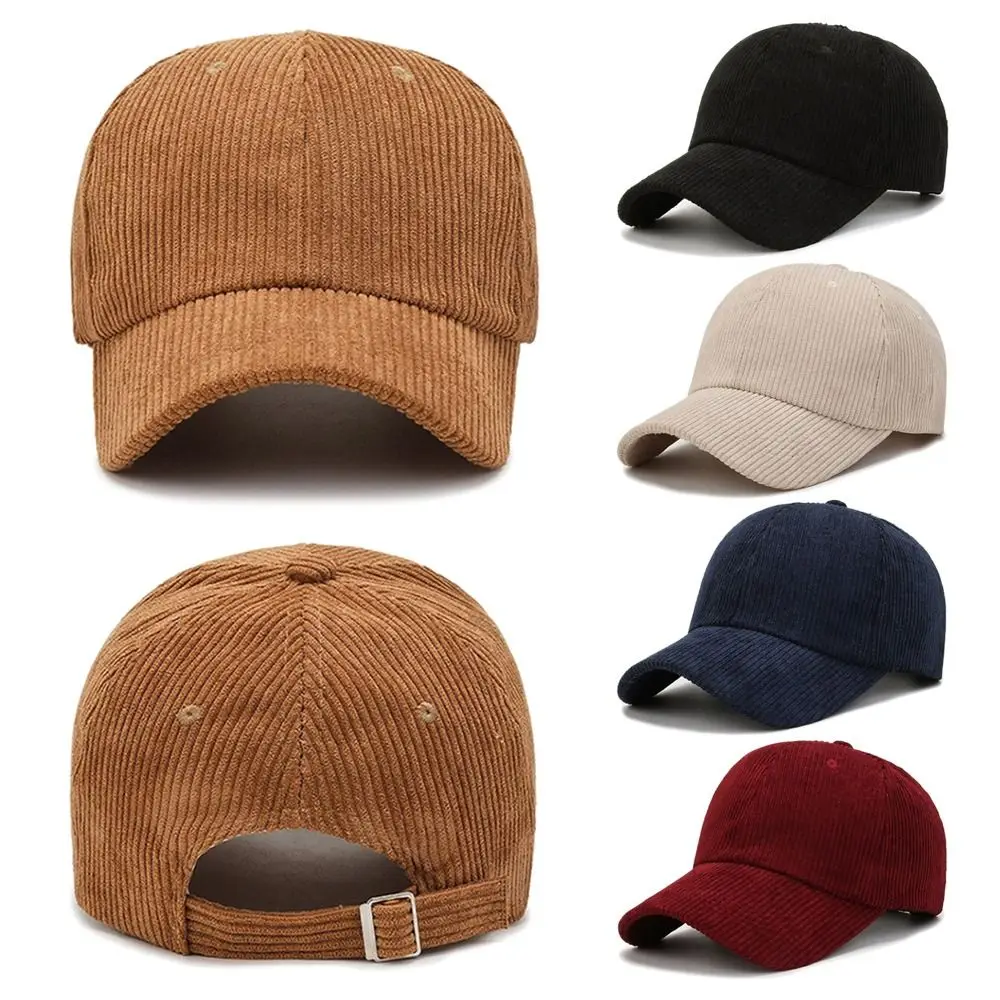 Gorra de béisbol ajustable de pana para sol al aire libre