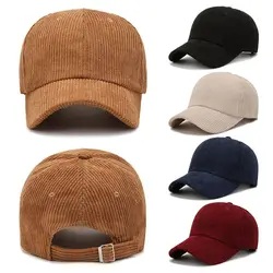 Gorra de béisbol ajustable de pana para sol al aire libre