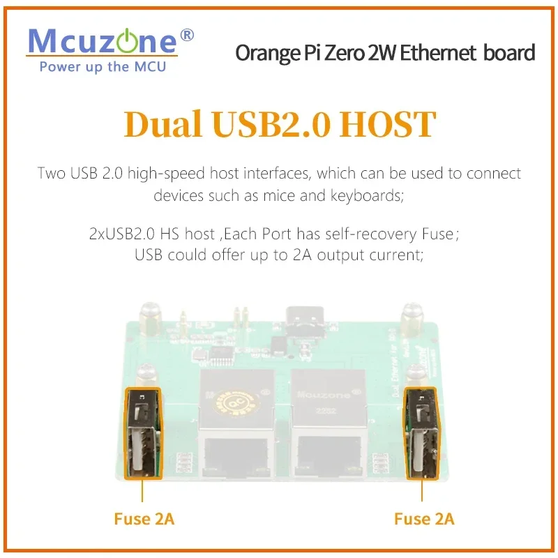 Placa Ethernet dual Orange Pi Zero 2W con host USB - imagen 2