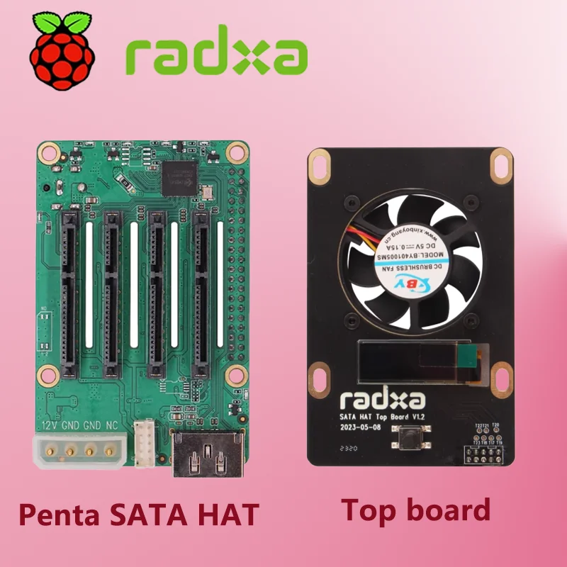 ROCKPI Penta SATA HAT: adaptador para discos SATA en Raspberry Pi 5