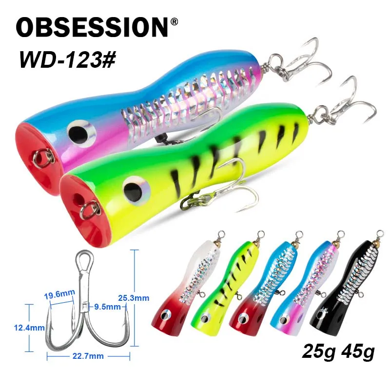 Señuelo trolling popper madera Obsession WD123 – Tipo superficie - imagen 2