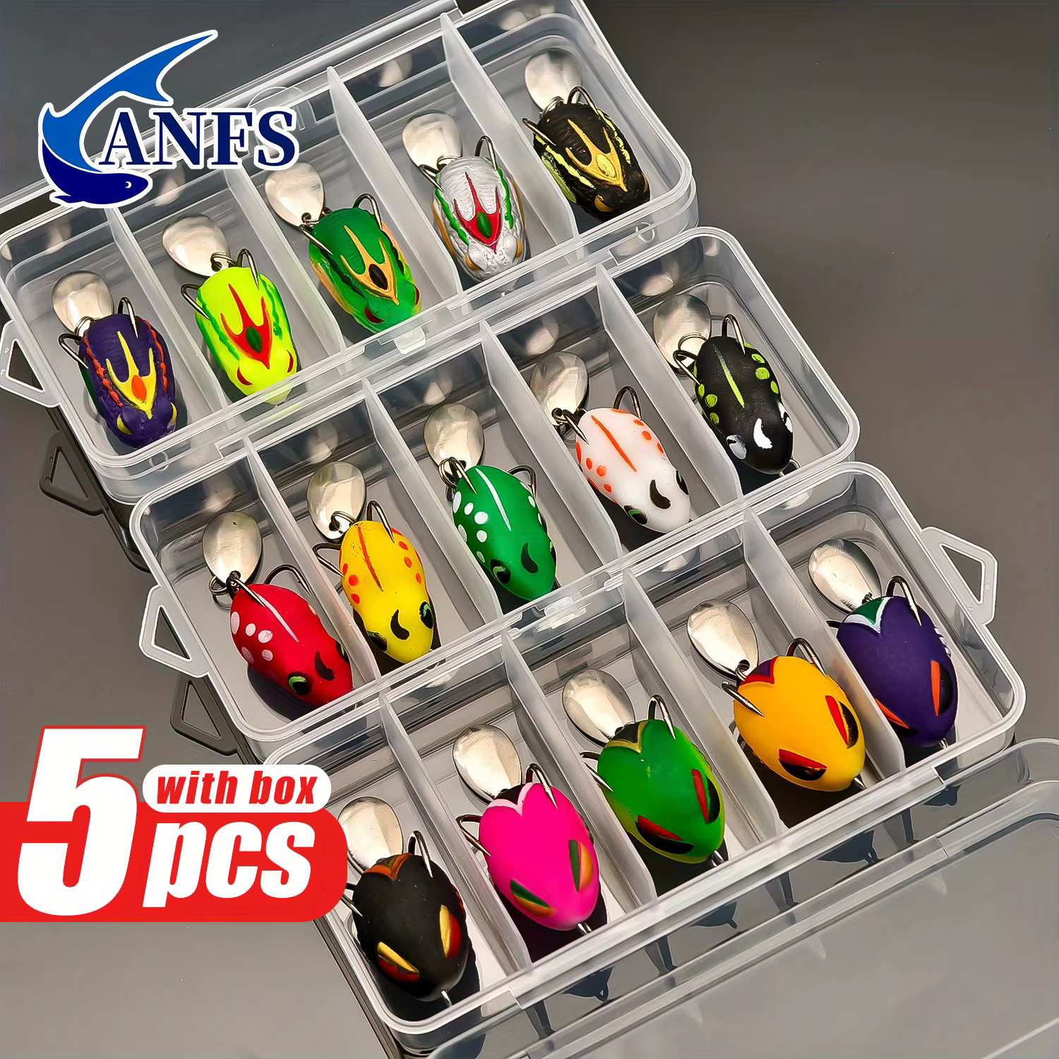 ANFS Mini senuelo rana realista – lentejuelas biónicas - imagen 3