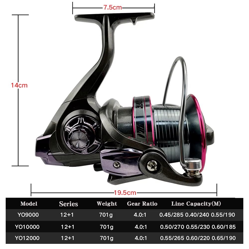 GHOTDA Carrete de pesca agua salada serie 9000-12000, gran capacidad - imagen 5