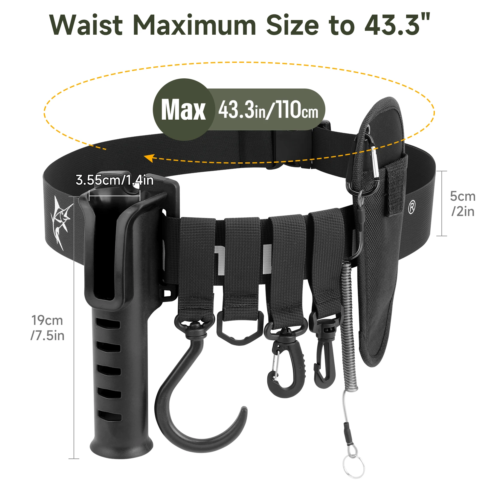 SAN LIKE Funda caña + Cinturón vadear nailon + Poste portátil - imagen 3