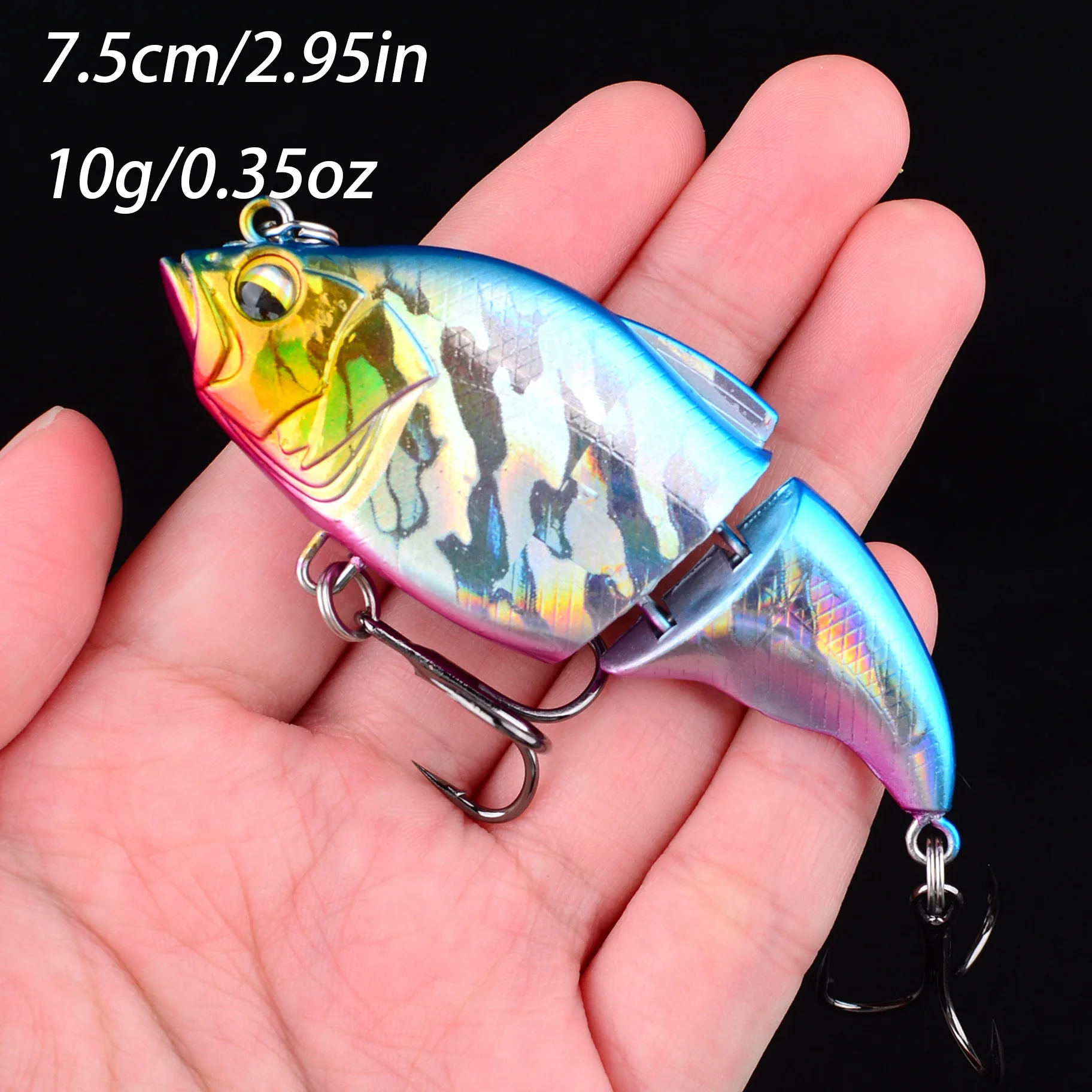 Wobbler Minnow de dos segmentos flotante swimbait para lubina y lucio - imagen 4