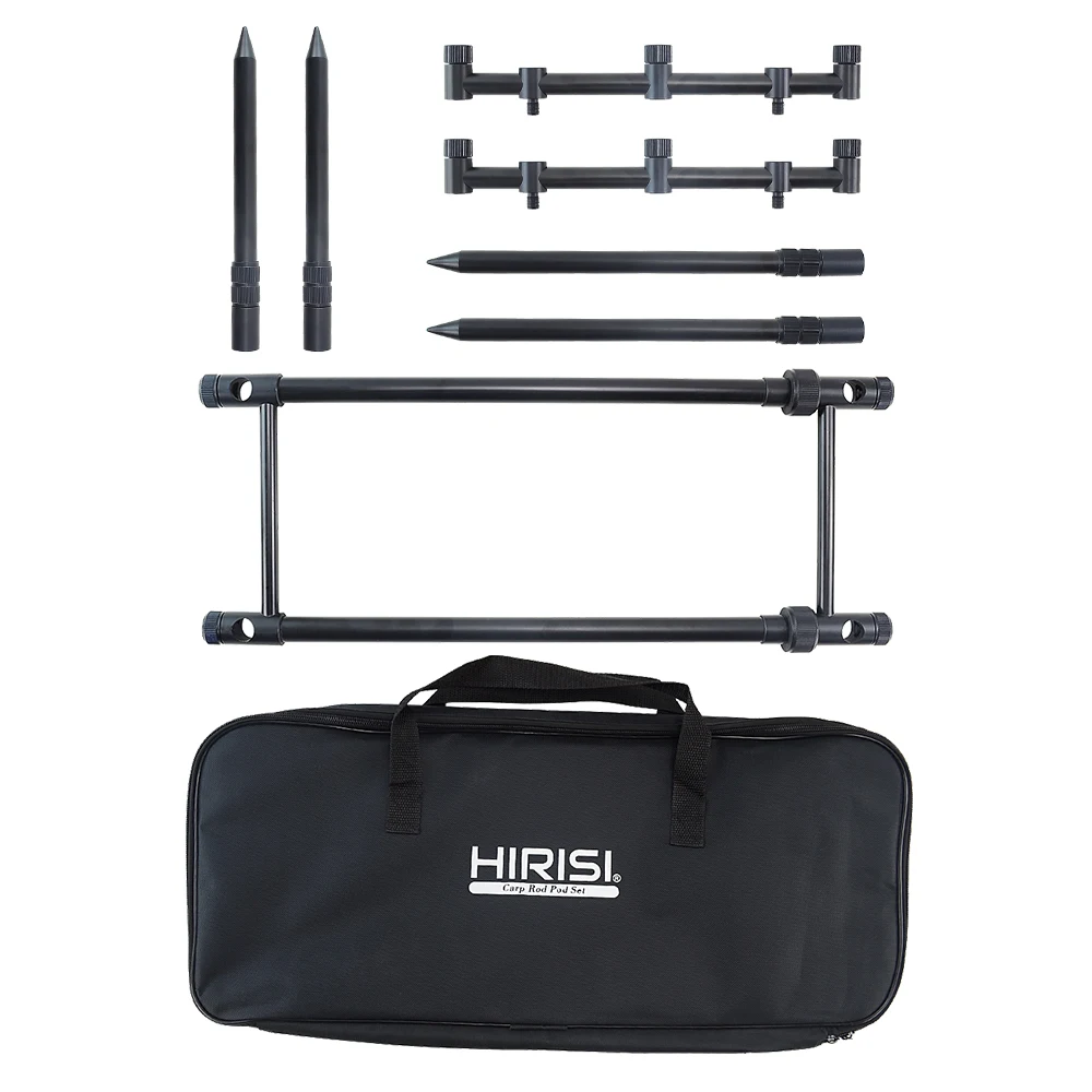 Soportes de Cañas aluminio Hirisi con barra de alerta y patas - imagen 2
