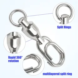 Giratorios con anillos divididos y broches rápidos - 15 piezas