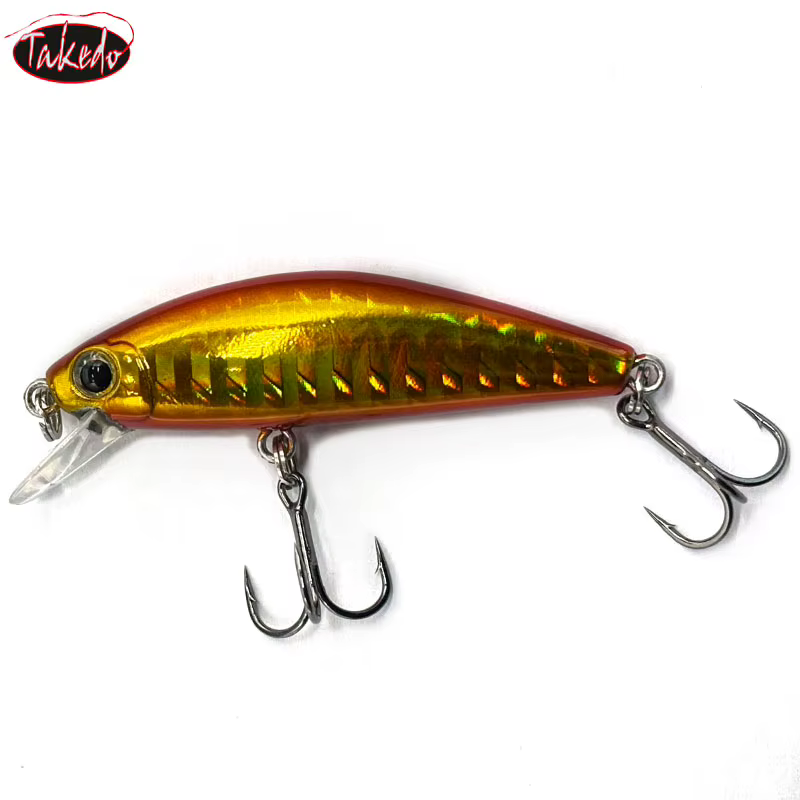TAKEDO LB50 Señuelo Minnow de Hundimiento Lento con Anzuelos VMC