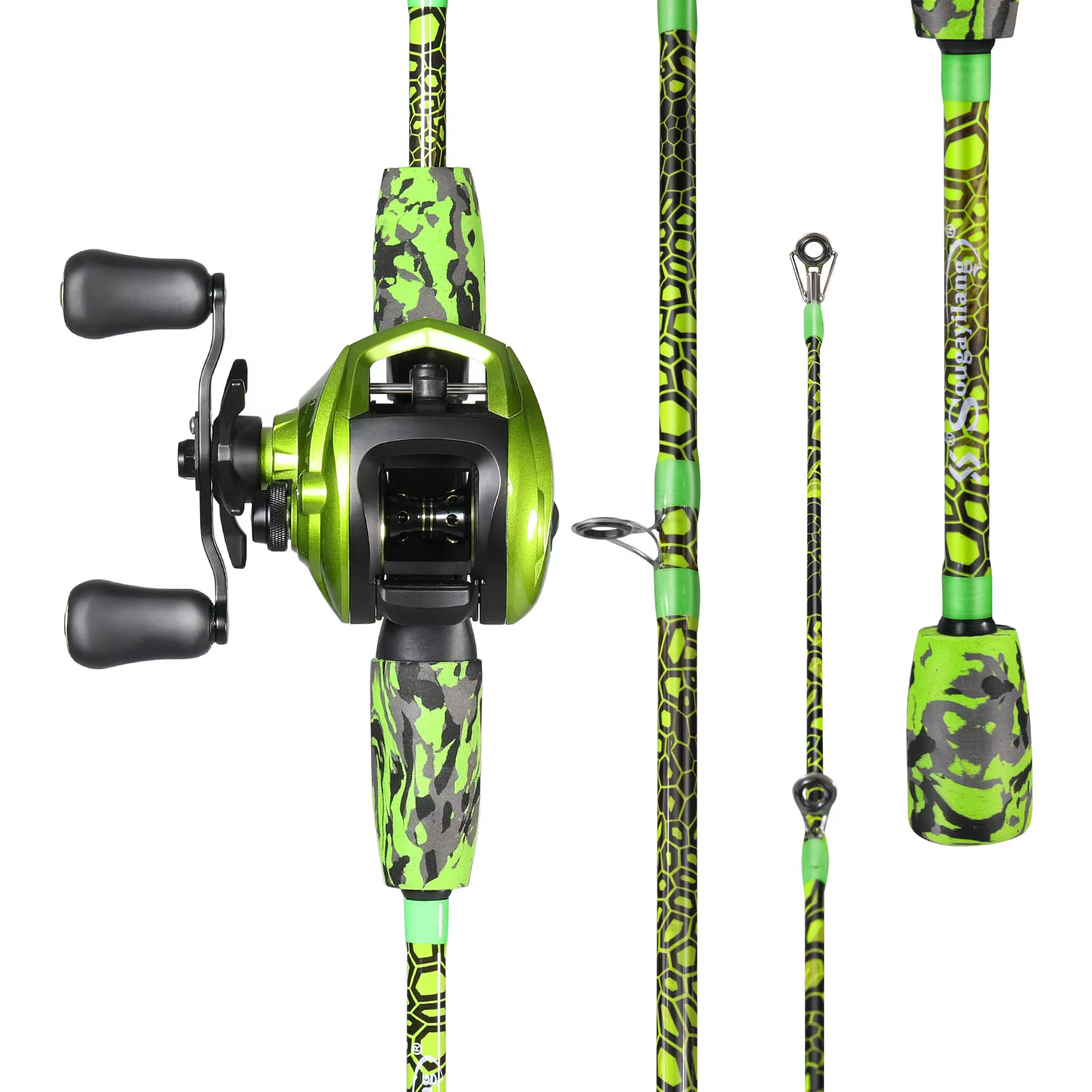Combo Baitcasting Sougayilang – Caña y Carrete de Carbono para Lubina - imagen 2