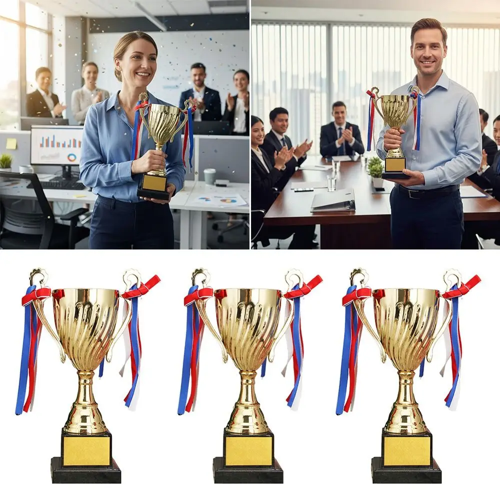 Trofeo metal dorado escultórico sin tapa, gran tamaño campeón - imagen 4