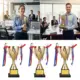 Trofeo metal dorado escultórico sin tapa, gran tamaño campeón - imagen 4