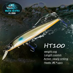 Water Sniper Minnow 100mm – Hundimiento lento para lubina y Lucio