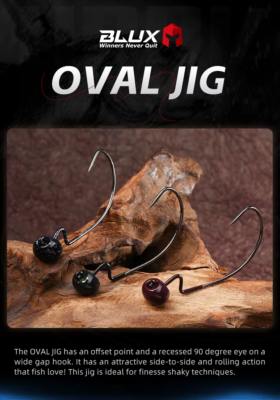 Jighead ovalado BLUX para señuelo blando