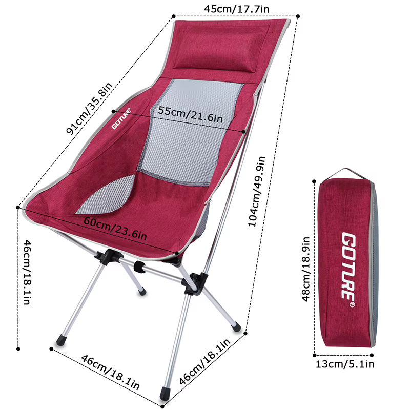 Estructura resistente de aluminio 7075 para silla de camping