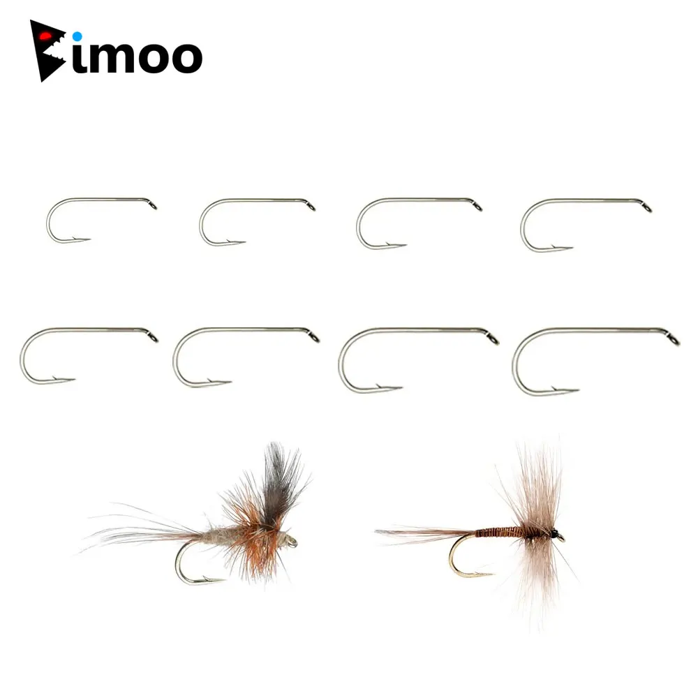 Bimoo anzuelo de acero al carbono para mosca seca y ninfa