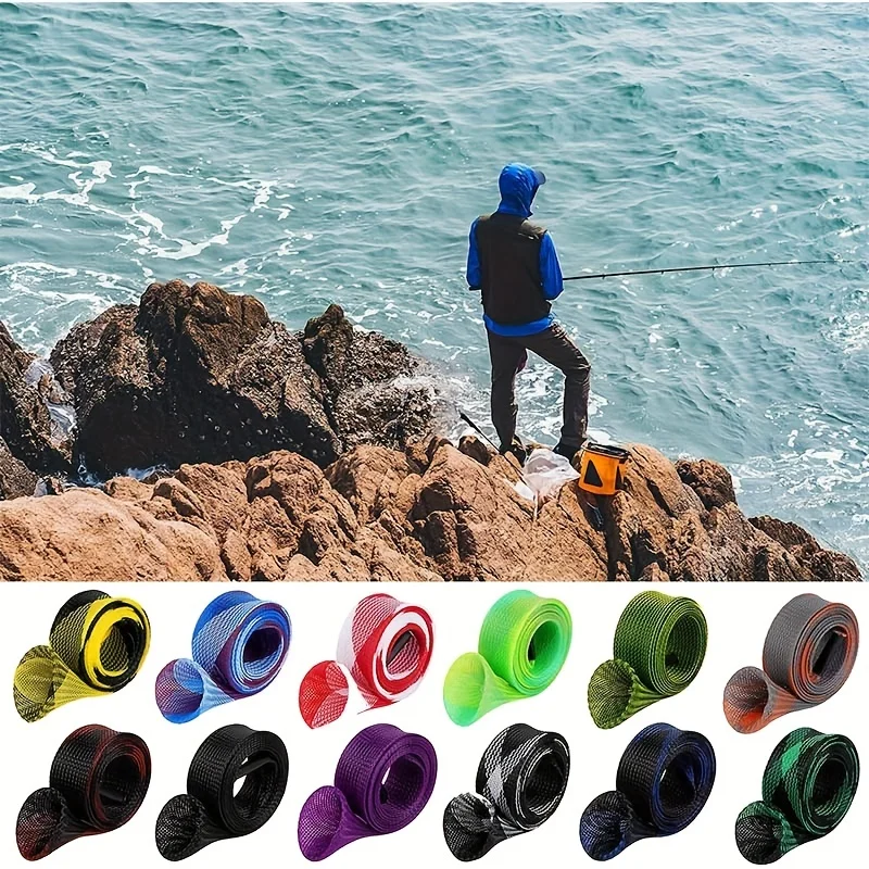 Funda caña pescar malla trenzada – Protector calcetín extremo plano - imagen 5