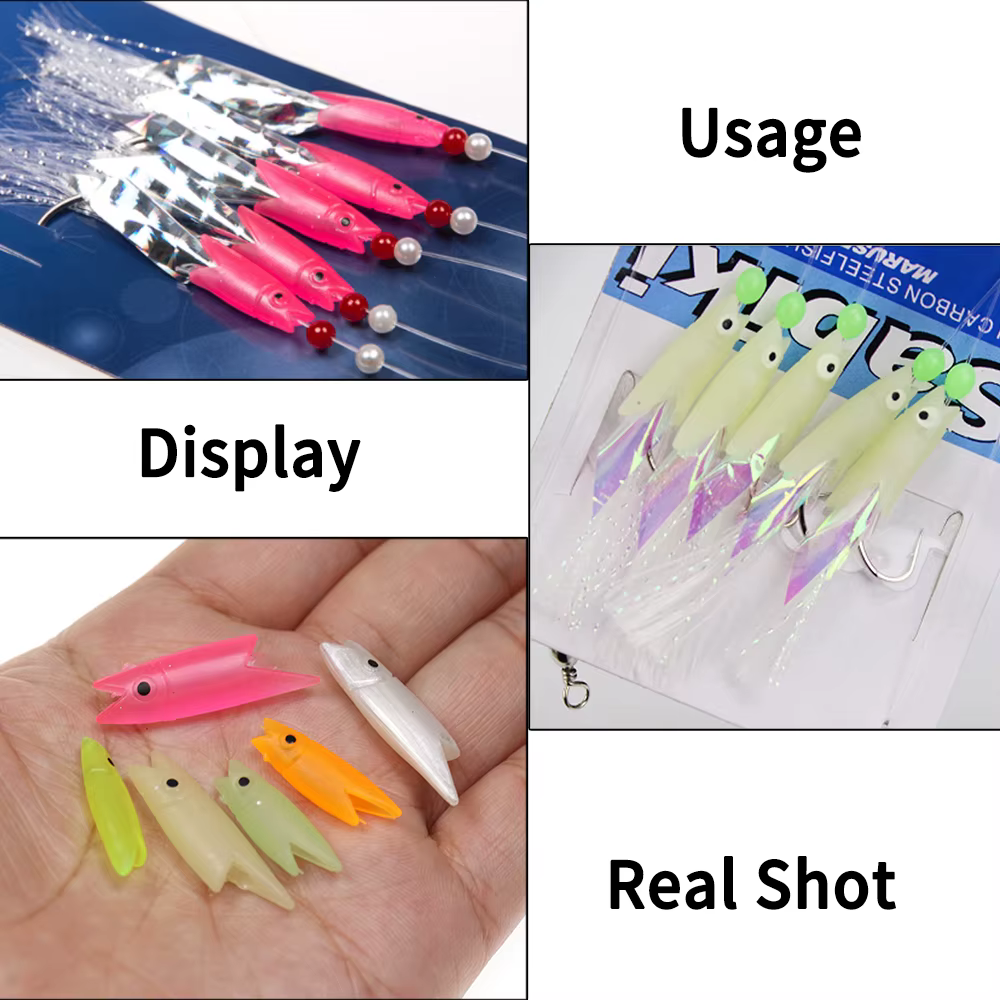 Elllv Cabezas de Pez Luminosas – Señuelo Sabiki para Pesca - imagen 4