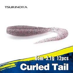 Gusano vinilo Tsurinoya Grub 6cm 3.1g – Cola rizada para Texas Rig