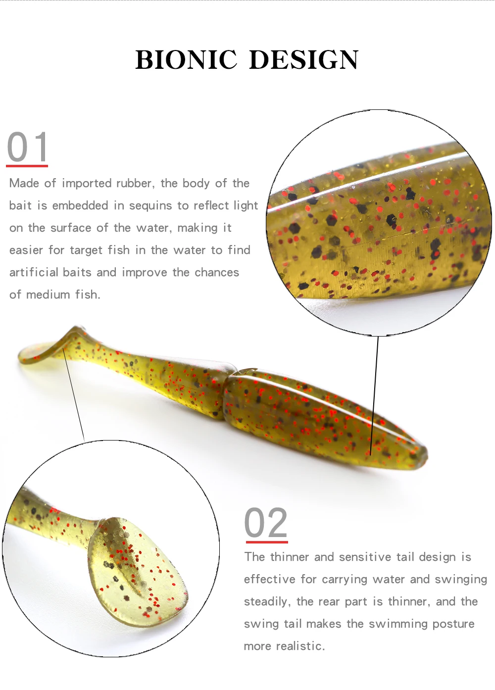 Señuelos de pesca FTK de silicona en varios colores