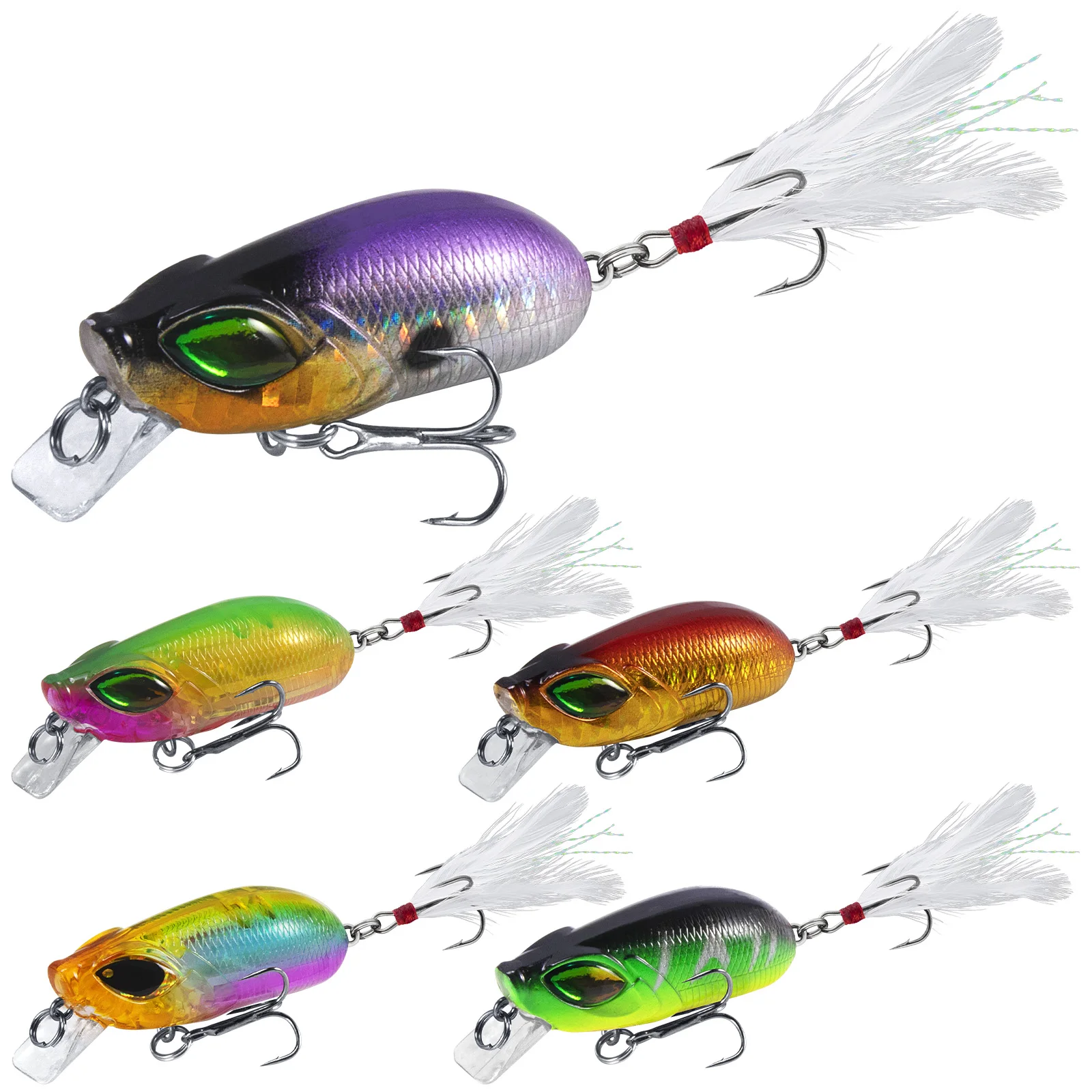 Popper pesca perca y lucio – Señuelo duro anzuelo triple