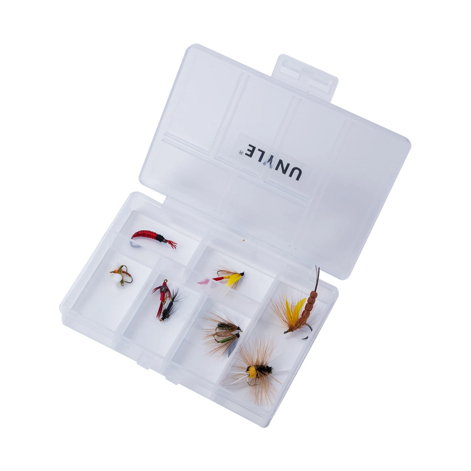 Goture Moscas de Pesca secas, ninfas y popper con estuche