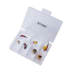 Goture Moscas de Pesca secas, ninfas y popper con estuche
