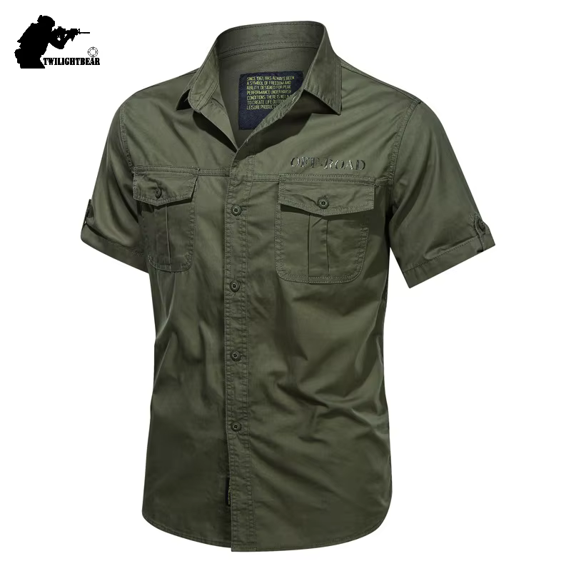 Camisa de Pesca Manga Corta Hombre Algodón Premium Estampado - imagen 2