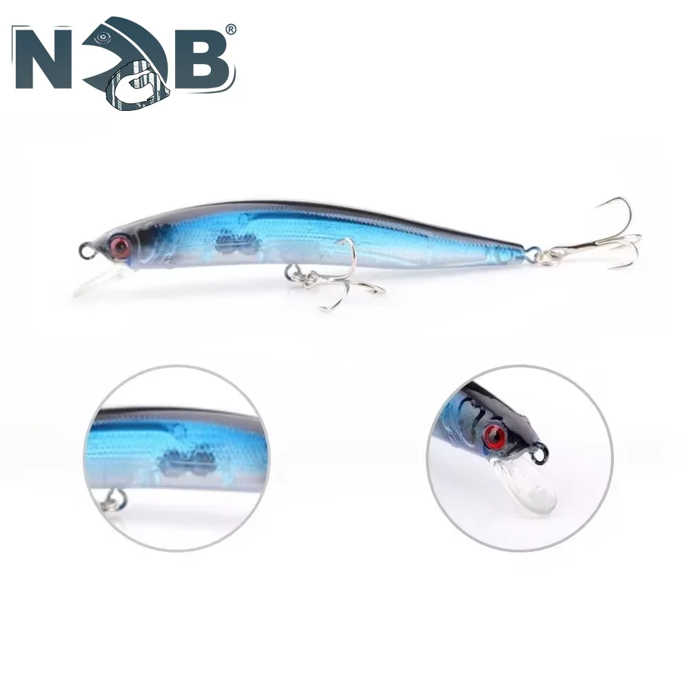 NGB Wobler Minnow Topwater flotante con ojos 3D para black bass