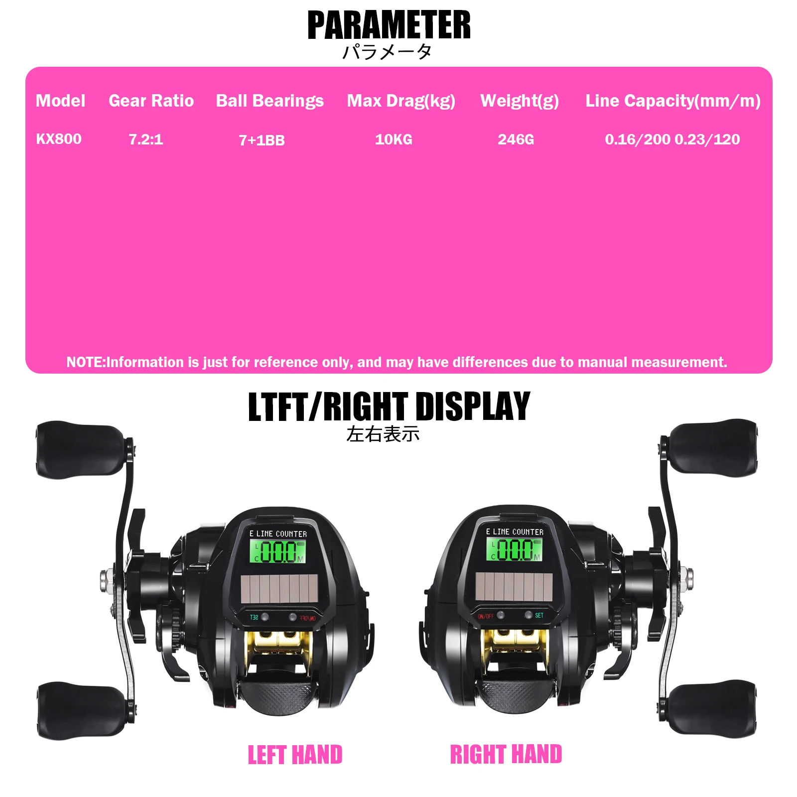 Carrete baitcasting electrico con pantalla LED USB y carga solar - imagen 3