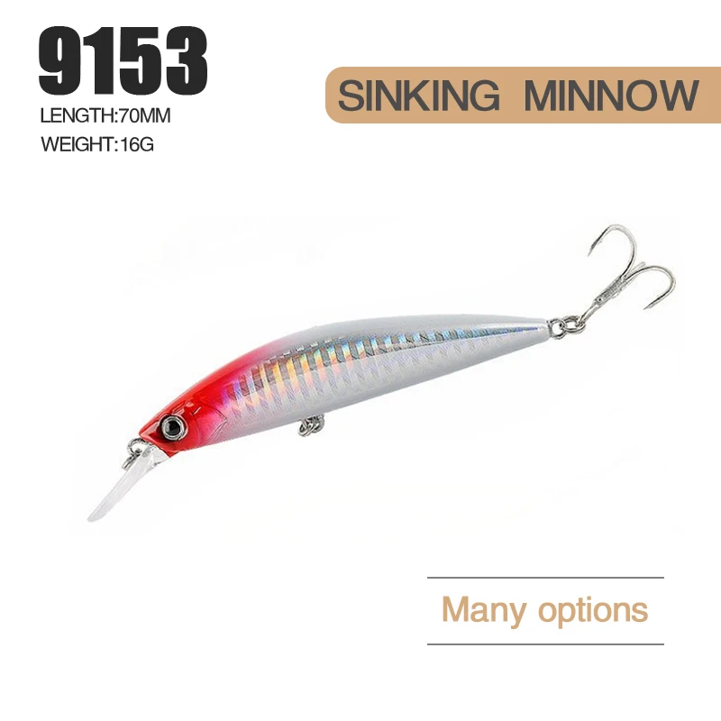 Señuelo de pesca fundición larga Wobbler 70mm 15g vista lateral