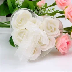 Jabón artesanal pétalos de rosa - Caja corazón regalo romántico