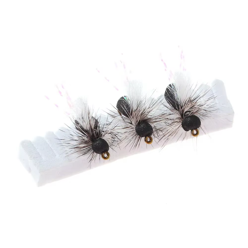 Bimoo #10 Grizzly Hackle mosca seca hormiga negra - Cebos para trucha - imagen 5