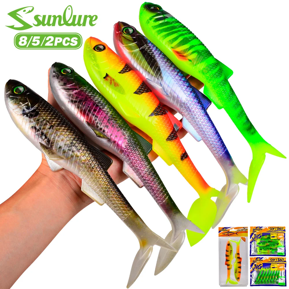 Sunlure Vinilo de cola en T para lubina con ojos 3D - imagen 5