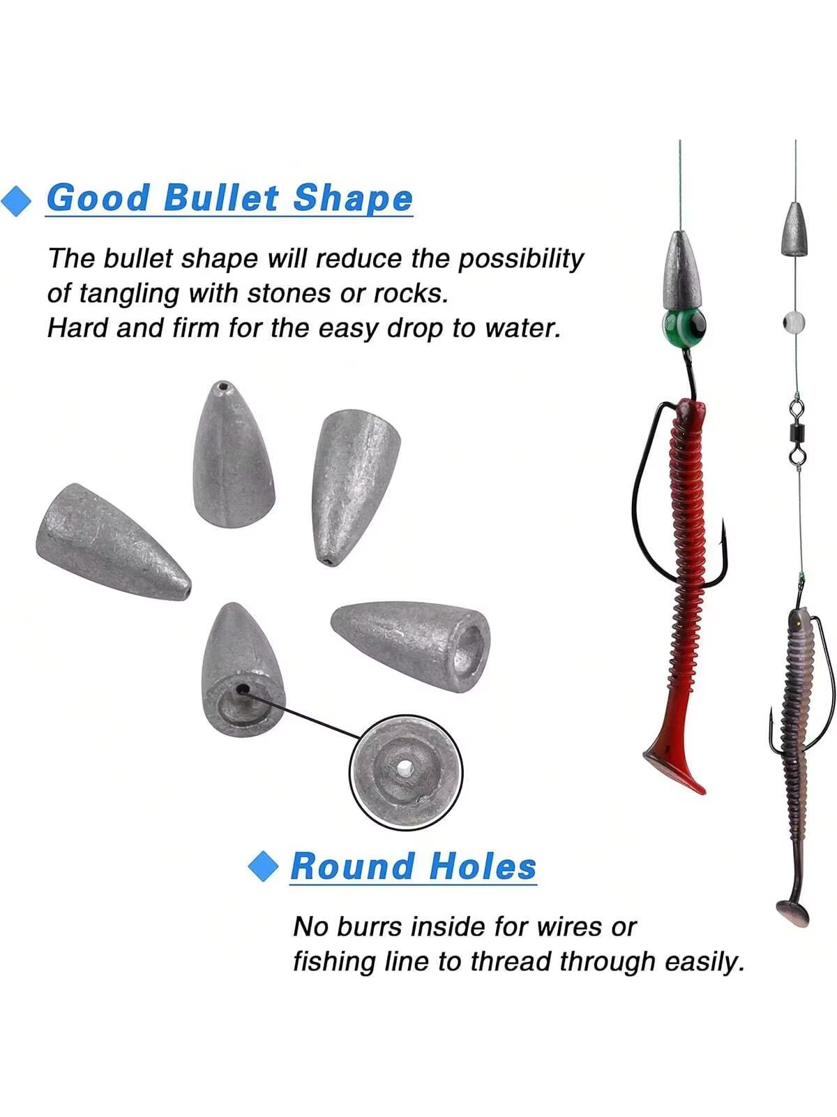 Plomos bala Goture para Texas Rig – Pesca con vinilo - imagen 5