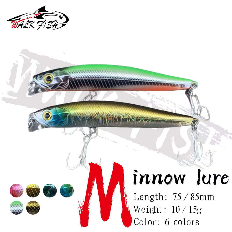 Walk Fish Minnow Señuelo para Lucio – Wobbler 2 anzuelos de fondo - imagen 3