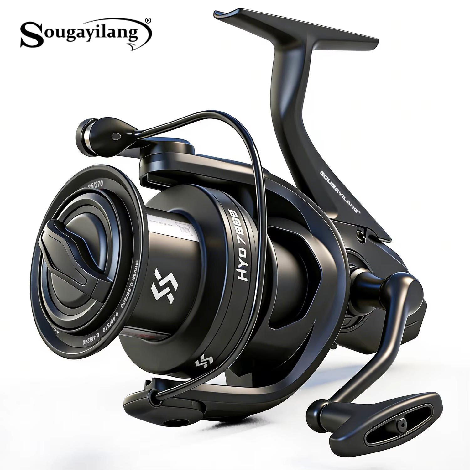 Carrete de Pesca Sougayilang HYD7000 con bobina de aluminio y arrastre