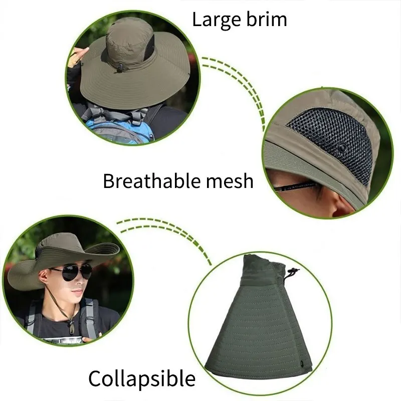 Sombrero de pesca ala grande – Malla transpirable con protección UV - imagen 4