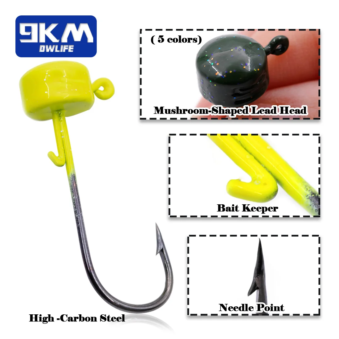 Anzuelos Ned 9KM – Weedless con cabeza plomada para black bass - imagen 4