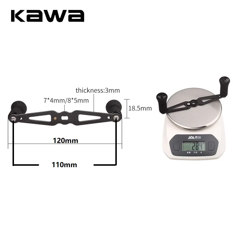Carrete de pesca KAWA con mango carbono basculante D/S - imagen 3