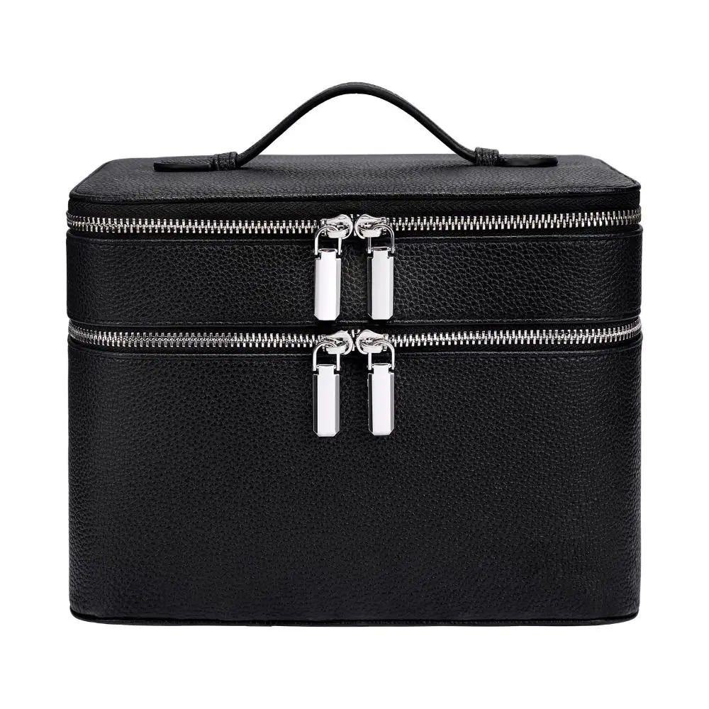 Bolsa de cosméticos impermeable PU de gran capacidad con organizador - imagen 3
