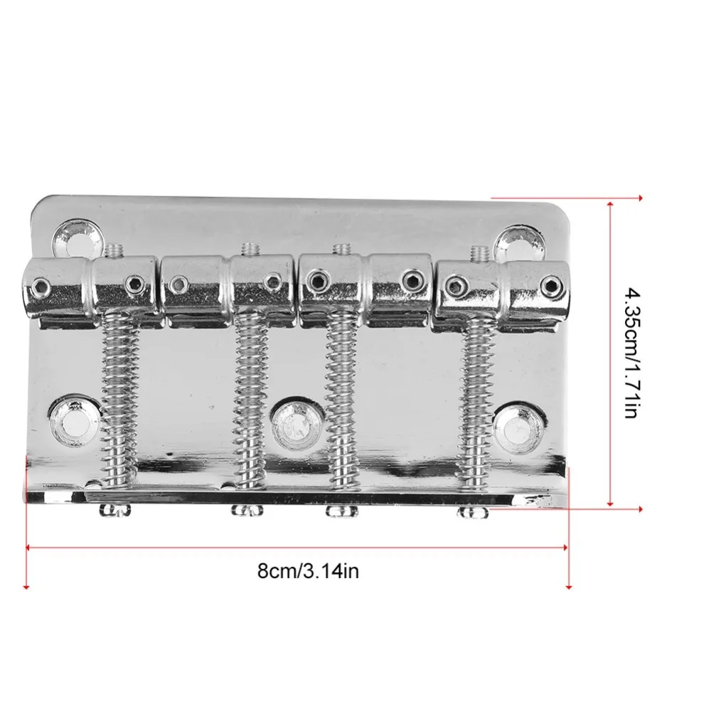 Puente de bajo eléctrico de metal plateado/negro, repuesto - imagen 5