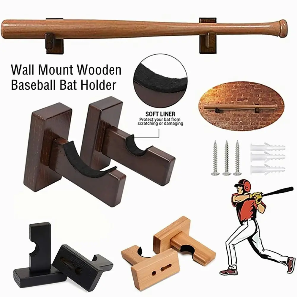 Soporte bate béisbol con tornillos y colgador de pared portátil - imagen 3
